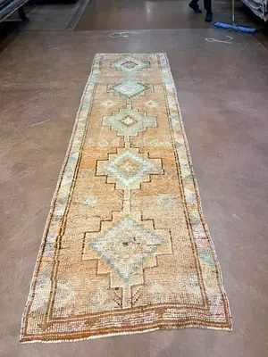 New Orange Turkey Oushak Runner