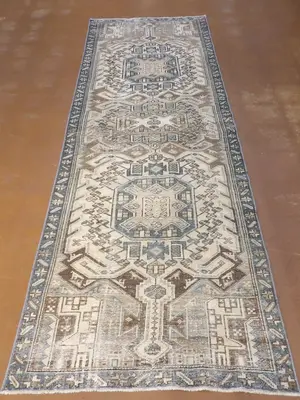 Vintage Brown Persian Karajeh Runner