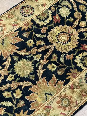 New Black India Indo Kashan Runner