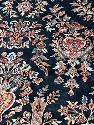 New Black India Indo Saruk 9' X 12'