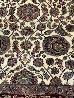 New Ivory India Indo Kashan 9' X 12'