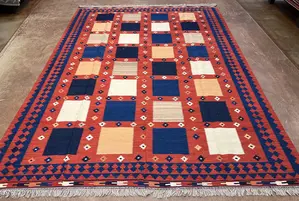 New Red Afghanistan Modern Tribal Kelim 8' X 10'