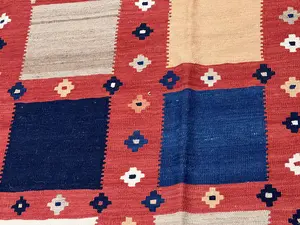 New Red Afghanistan Modern Tribal Kelim 8' X 10'