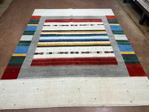New Ivory Persian Gabbeh 8' X 10'