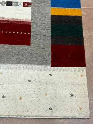 New Ivory Persian Gabbeh 6' X 9'