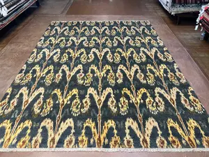 New Grey India Ikat 9' X 12'