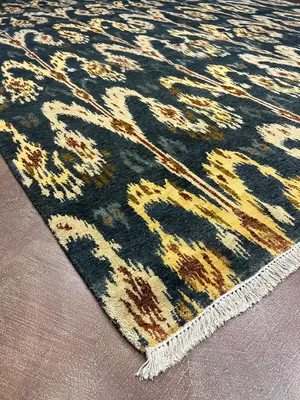 New Grey India Ikat 9' X 12'