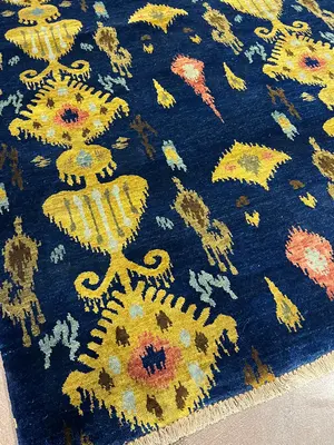 New Navy India Ikat 9' X 12'