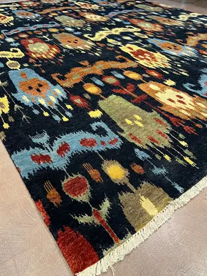New Black India Ikat 8' X 10'