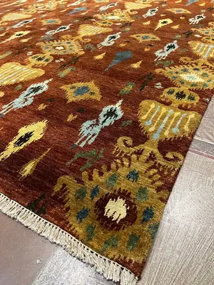 New Rust India Ikat 8' X 10'