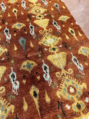 New Rust India Ikat 6' X 9'