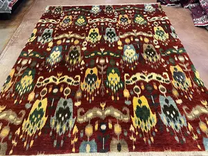 New Red India Ikat 8' X 10'