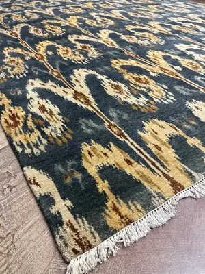 New Grey India Ikat 9' X 12'