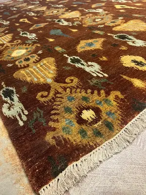 New Rust India Ikat 9' X 12'