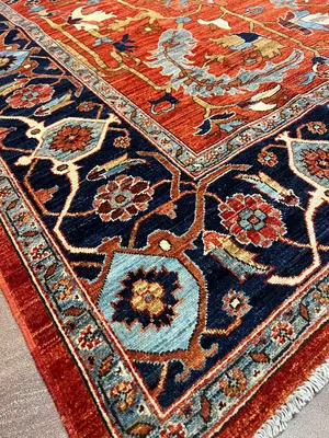 New Rust Afghanistan Modern Tribal 9' X 12'