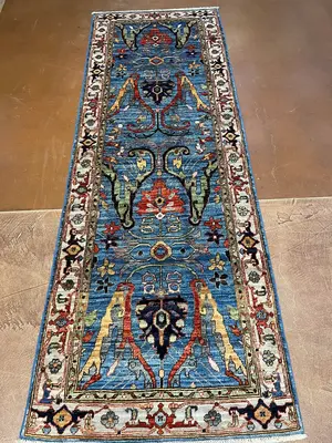 New Blue Afghanistan Modern Tribal Runner