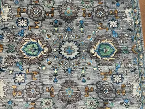 New Grey Afghanistan Modern Mahal 4' X 6'