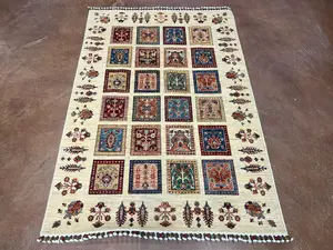 New Ivory Afghanistan Luri Gabbeh 5' X 7'