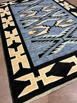 New Blue Afghanistan Navajo 4' X 6'