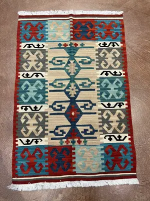 New Beige Turkey Kelim 2' X 3'