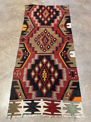 Vintage Red Turkey Anatolian Runner Runner