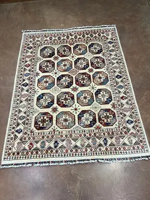 New Ivory Afghanistan Modern Tribal 5' X 7'