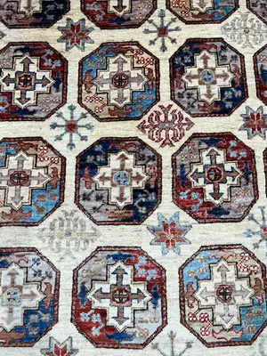 New Ivory Afghanistan Modern Tribal 5' X 7'