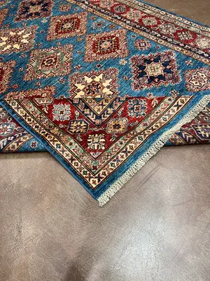 New Blue Afghanistan Kazak 5' X 7'