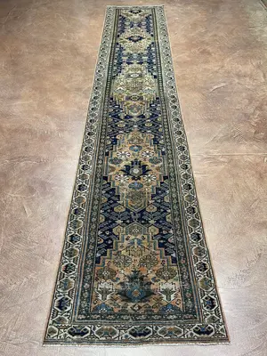 Antique Navy Persian Malayer Runner