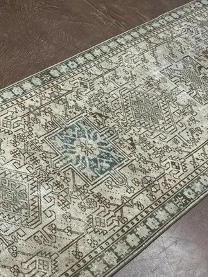 Antique Ivory Persian Karajeh Runner