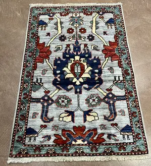 New Grey Afghanistan Modern Mahal 2' X 3'