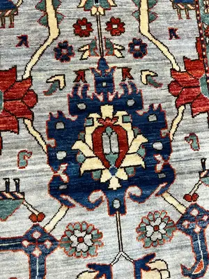 New Grey Afghanistan Modern Mahal 2' X 3'
