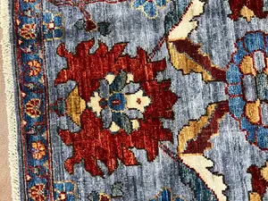 New Blue Afghanistan Modern Mahal 2' X 3'