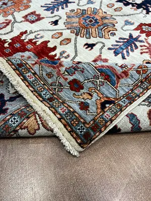 New Ivory Afghanistan Modern Mahal 5' X 7'