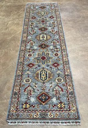 New Grey Afghanistan Karajeh Runner