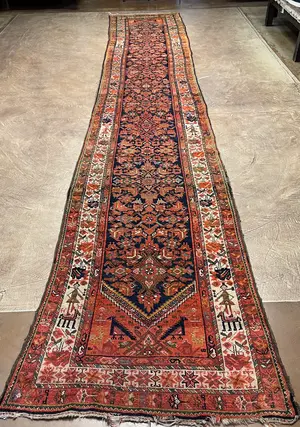 Antique Ivory Caucasian Kazak Runner