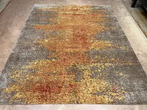 New Red Nepal Abstract Modern 8' X 10'