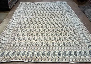 Vintage Ivory Persian Kashan 10' X 14'