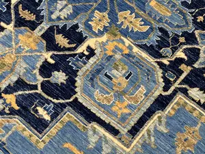 New Blue Afghanistan Modern Heriz 9' X 12'