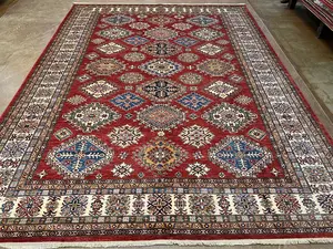 New Red Afghanistan Kazak 9' X 12'