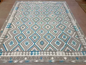 New Grey Afghanistan Kelim 8' X 10'
