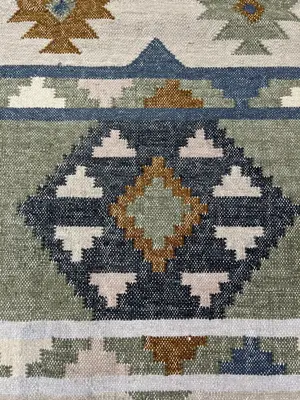 New Ivory India Southwestern Flatweave 8' X 10'