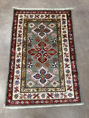 New Grey Afghanistan Kazak 2' X 3'