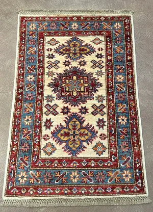 New Ivory Afghanistan Kazak 2' X 3'