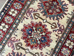 New Ivory Afghanistan Kazak 2' X 3'