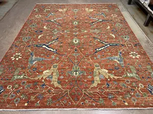 New Rust Afghanistan Modern Garus Bijar 9' X 12'