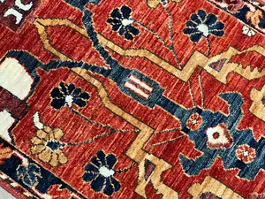 New Red Afghanistan Modern Tribal 2' X 3'
