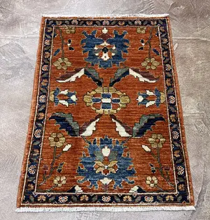 New Rust Afghanistan Modern Mahal 2' X 3'