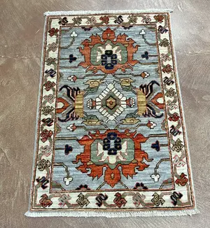 New Blue Afghanistan Modern Mahal 2' X 3'