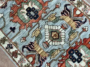 New Blue Afghanistan Modern Mahal 2' X 3'